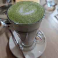Matcha latte at Manna 2 in Warsaw