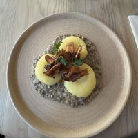 „Kluski śląskie” in mushroom sauce   at Manna 2 in Warsaw