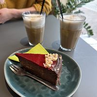 Chocolate cheesecake with raspberries   at Neue Speisekammer in Hannover