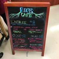 Menu at Roots Cafe in Honolulu
