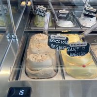 Gelato, both pistachio and hazelnut   at Caffe Vergnano in Catania