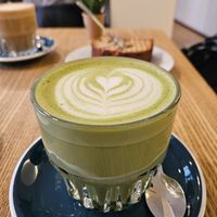 Matcha Latte with oat milk at MERCY Coffee Company in Dusseldorf