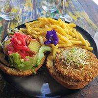 Burger at Bora Bora Beach Club and Restaurant in Bora Bora