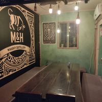 the cozy table for a big company to celebrate birthday or whatever! at Biratenu - Jerusalem Beer Center in Jerusalem