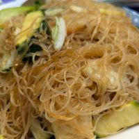Rice veggie noodles with tofu at Laughing Buddha Vegetarian Bistro in Oakland