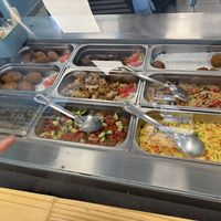 Options for all the platters - mostly vegann  at Shawarma Al Mouna in Ottawa