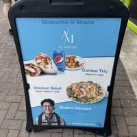 Sign outside   at Shawarma Al Mouna in Ottawa
