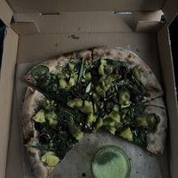 Unique pizza. I was skeptical about this place at first because it’s a place with just one vegan item. But surprisingly good. Never had potato on a pizza before, and it was great at Goldie's  in Coupeville