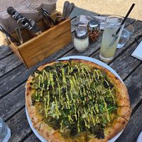 Farmhouse vegan pizza and the BEST lemonade at Goldie's  in Coupeville