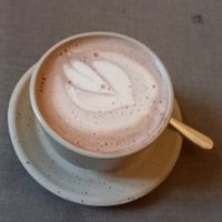 kid's cacao with oat milk at Schwarte Buch & Cafe in Wiesbaden