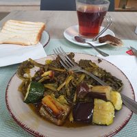 Cime di rapa con peperoncino e zucchine at Bar Milano in Bologna