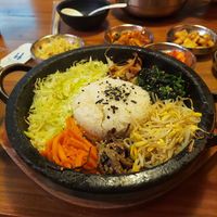 Vegan bibimbap - ask no egg and no sauce! (Or any non vegan seasonal ingredients they might have). at JinCook in Santa Clarita