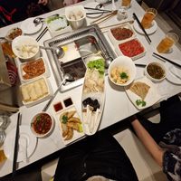 Mushroom, tofu, noodle, veg and Scallion pancakes at Haidilao Hotpot in Birmingham