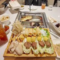 Mushroom, tofu, noodle, veg and Scallion pancakes at Haidilao Hotpot in Birmingham