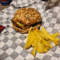 ordered the burger to go at Taco Records in Monterrey