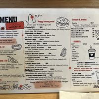 Menu 14 Sep 2025  at Bathurst St Bagels in Hobart