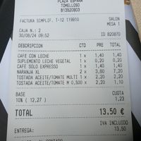 Suplemento de leche vegetal de SOJA. Precios de tostadas con tomate at Sánchez Bakery Cafe in Tomelloso