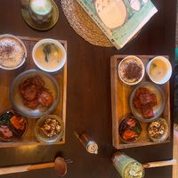 Oat milk matcha and an iced strawberry oat milk matcha at Lonely Mouth in Bristol