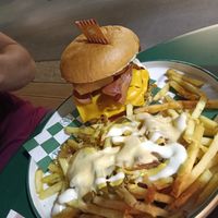 Burger with loaded fried at Neat Burger - Porta Venezia in Milan