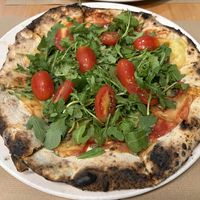 Sourdough pizza with vegan cheesee  at Aroma in Gijon