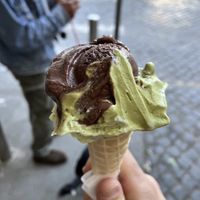Chocolate-Wasabi + Basil + Matcha flavours  at Fatamorgana Gelato in Rome