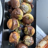 Agnoletti with vegan Nutella and pistachios   at VyA in Luzern