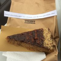  Vegan carrot and cocoa cake handmade locally available for an extra 120k.  About 1.50 euros at Chandra in Karlovac