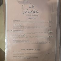 Menu at Cafetería - La Zurda in Huaraz