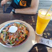 Nachos and a smoothie at The Sea House Cafe in Taipei