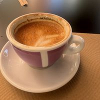 Oat flat white  at super be in Barcelona