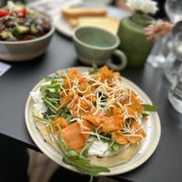 Lox auf Pita (Bagel waren aus)  at Bistro Deppat in Vienna