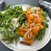 Lox auf Croissant (Bagel waren aus)  at Bistro Deppat in Vienna