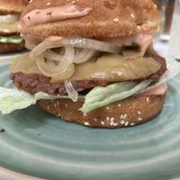 Smash burger with cheese  at Bistro Deppat in Vienna