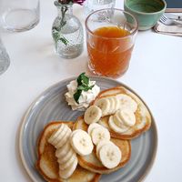 Blueberry - Banana pancakes at Bistro Deppat in Vienna