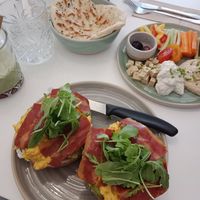 Breakfast bagle at Bistro Deppat in Vienna