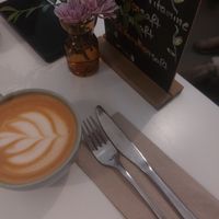 Cafe latte at Bistro Deppat in Vienna