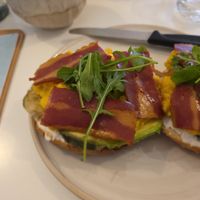Breakfast bagel at Bistro Deppat in Vienna
