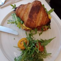 Filled savoury croissant, delicious! at Bistro Deppat in Vienna