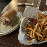 Chick’n sandwich and fries   at Khyber Pass Pub in Philadelphia