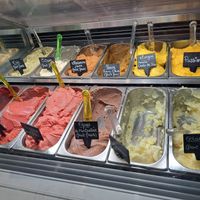 Selection of vegan sorbets at Angelo Gelato Caffè in Montpellier