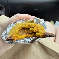 Jamaican meatless patty   at Kale Cafe Vegan Kitchen in Daytona Beach