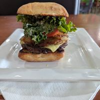 Burger Deluxe at Kale Cafe Vegan Kitchen in Daytona Beach