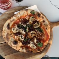 The goat with mushrooms   at The Beacon Lounge in Redcar