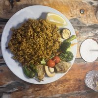 Opgeschepte vegan paella   at Xiringuito in Mallorca