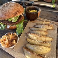 Burgers & fries  at La Yaqueria Tulum in Tulum