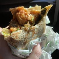 Not so secret menu item (Buffalo burrito!) at Veggie Grill by Next Level in Westlake Village