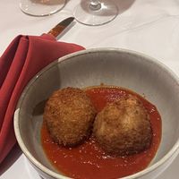 Adapted vegan aubergine (egg plant) balls.   at Villa Lulu in New Haven