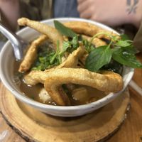 Vegan pork  at Kem-Kon KhaoSan (เข้ม-ข้น ข้าวสาร) in Bangkok