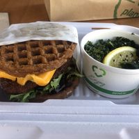 Brunchie Munchie and steamed kale at Native Foods in Glendale