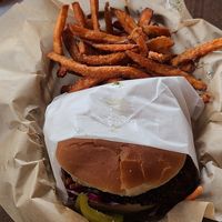 Hot Honee Sandwhich with sweet potato fries at Native Foods in Glendale
